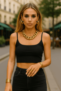 collier grosse maille doré