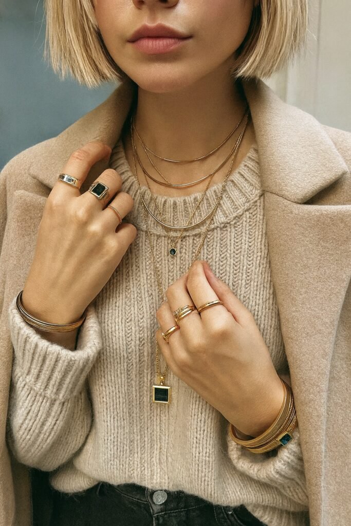 collier avec bijoux tendance hiver 