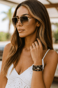 bracelet multi tours en cuir pour femme