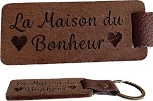 porte cle cuir maison